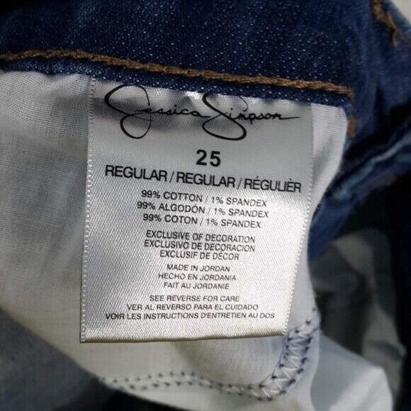 2/$15 Jessica Simpson Forever Low Rise Jean Shorts Blue Size 25 Pockets Denim - Picture 5 of 5